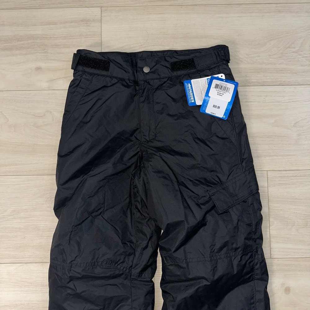 Columbia Snow Pants Youth Size Medium Black Outgrown Insulated Snowboard Ski NEW - Picture 2 of 9